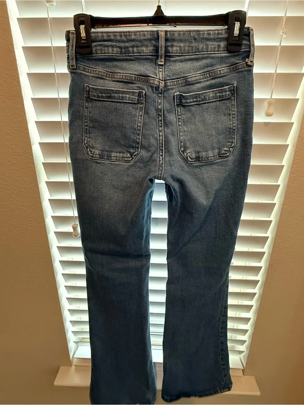 Girls 70s Flare high-rise Blue Denim Jeans